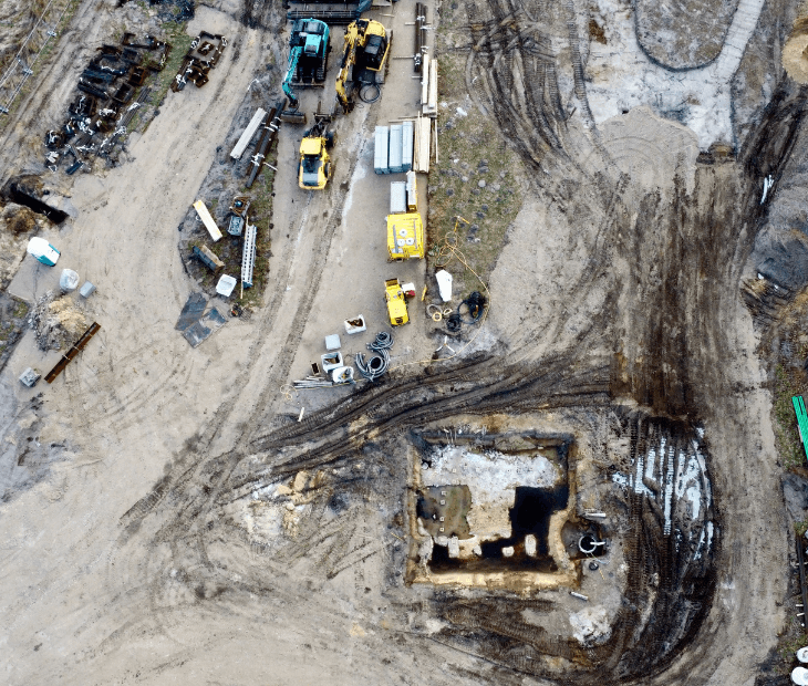 Luftaufnahme der SkyLoop-Baustelle in Mardorf � �bersicht �ber Baufl�che und aktuelle Arbeiten